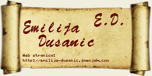 Emilija Dušanić vizit kartica